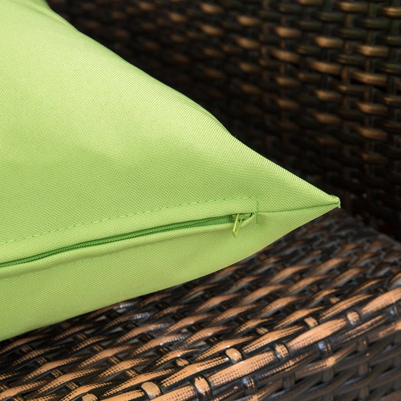 MIULEE Pack of 2 Decorative Outdoor Waterproof Pillow Covers Square Garden Cushion Sham Throw Pillowcase Summer Shell for Patio Tent Couch 16x16 Inch Pale Green - Image 3